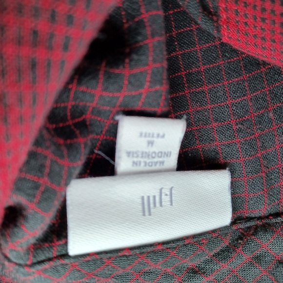 J.Jill Red And Black Plaid Long Sleeve Button Down Shirt - Picture 12 of 12